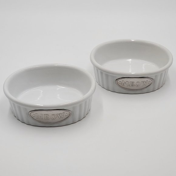 Whisker City Ceramic Meow Bowls – set of 2 - Picture 3 of 15